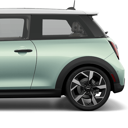 Side view of the rear half of the MINI Cooper 2 Door